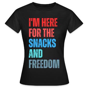 Slogan du plaisir de grignoter et liberté - T-shirt Femme - noir - Devant - AI Model Female 172 dark (172cm)