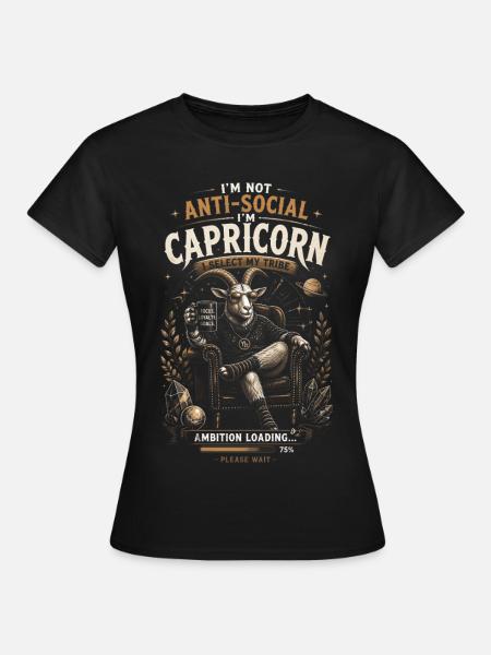 Steinbock-Stammesambition – Tierkreis-Humor - Frauen T-Shirt - Schwarz