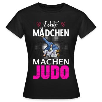 Echte Mädchen Machen Judo - Frauen T-Shirt - Schwarz - Vorne - AI Model Female 172 dark (172cm)