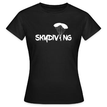 SKYDIVING Fallschirmspringer Fallschirmsport - Frauen T-Shirt - Schwarz - Vorne - AI Model Female 172 dark (172cm)