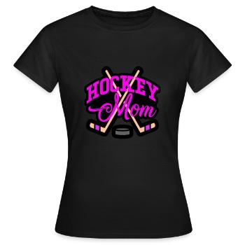 Hockey Mom Ice Hockey Puck Hockey Stick - Women's T-Shirt - black - Front - AI Model Female 172 dark (172cm)