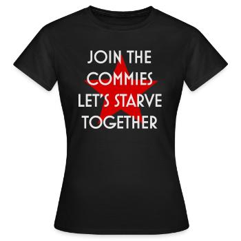 JOIN THE COMMIES - Women's T-Shirt - black - Front - AI Model Female 172 dark (172cm)