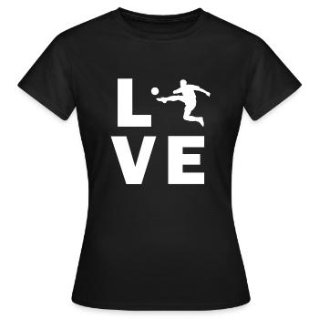 Love Fußball - Frauen T-Shirt - Schwarz - Vorne - AI Model Female 172 dark (172cm)