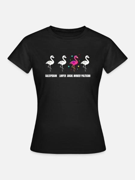Sozialarbeiterin Geschenk soziale Berufe Flamingo - Frauen T-Shirt - Schwarz