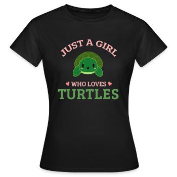 Drôle de tortue - Juste une fille qui aime les tortues - T-shirt Femme - noir - Devant - AI Model Female 172 dark (172cm)