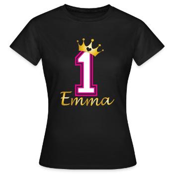Babies erster Geburtstag Emma - Frauen T-Shirt - Schwarz - Vorne - AI Model Female 172 dark (172cm)