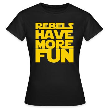 Rebellen haben mehr Spaß - Frauen T-Shirt - Schwarz - Vorne - AI Model Female 172 dark (172cm)