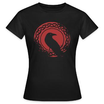 Wikinger Raabe - Frauen T-Shirt - Schwarz - Vorne - AI Model Female 172 dark (172cm)