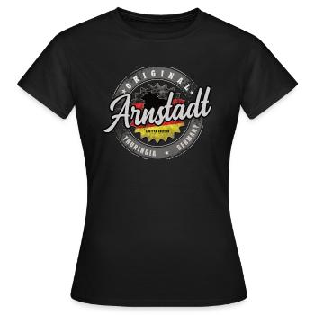Allemagne d’origine Thuringe Arnstadt - T-shirt Femme - noir - Devant - AI Model Female 172 dark (172cm)