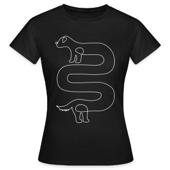 Teckel // Chien viennois - T-shirt Femme - noir - Devant - AI Model Female 172 dark (172cm)