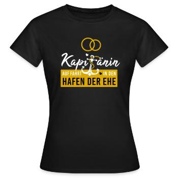 Kapitänin Hafen Ehe Junggesellinnenabschied - Frauen T-Shirt - Schwarz - Vorne - AI Model Female 172 dark (172cm)