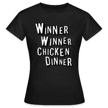 winner winner chicken dinner - Frauen T-Shirt - Schwarz - Vorne - AI Model Female 172 dark (172cm)