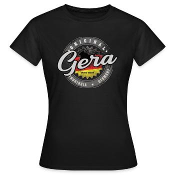 Allemagne d’origine Thuringe Gera - T-shirt Femme - noir - Devant - AI Model Female 172 dark (172cm)