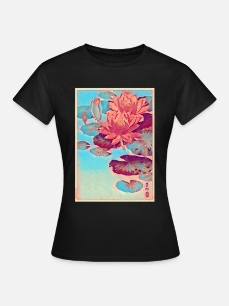 Waterlelies Japanse Kunst - Vrouwen T-shirt - zwart