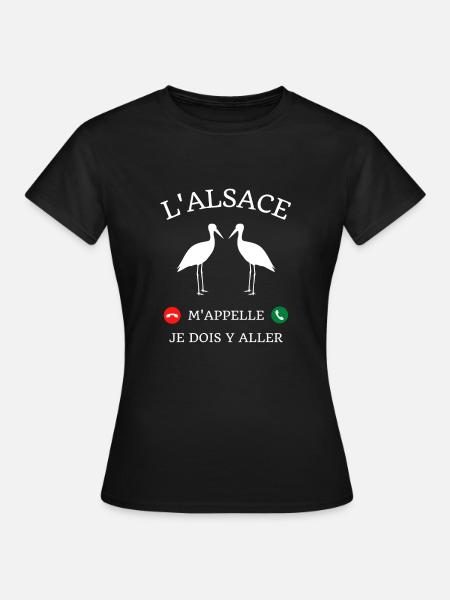 alsace m'appelle humour alsacien homme cadeau - T-shirt Femme - noir
