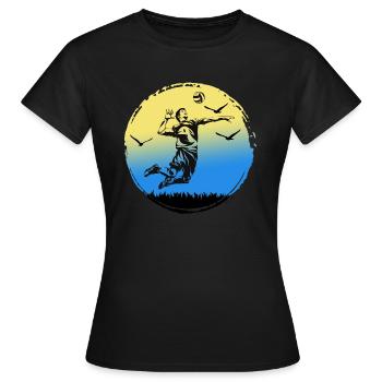 VOLLEYBALL Volleyballer SCHMETTERBALL Auszeit - Frauen T-Shirt - Schwarz - Vorne - AI Model Female 172 dark (172cm)
