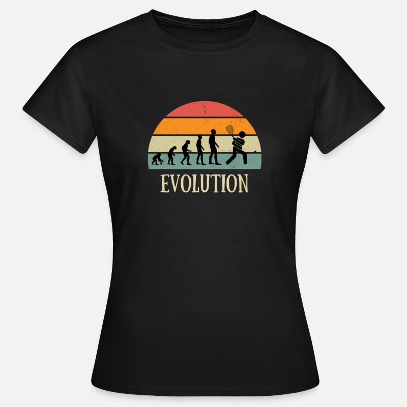 Evolution vintage squash man humor gift idea - Women's T-Shirt - black