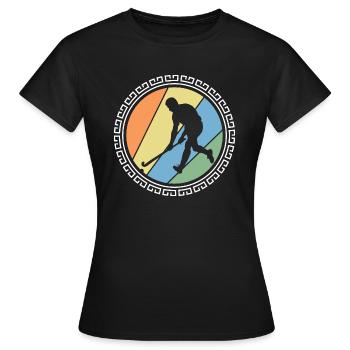 Feldhockey Hockeyspieler "Penalty" Hockeysport - Frauen T-Shirt - Schwarz - Vorne - AI Model Female 172 dark (172cm)