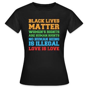 Droits de l’homme Égalité des droits - T-shirt Femme - noir - Devant - AI Model Female 172 dark (172cm)