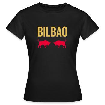 Bilbao Souvenir Geschenkidee Baskenland Stierkampf - Frauen T-Shirt - Schwarz - Vorne - AI Model Female 172 dark (172cm)