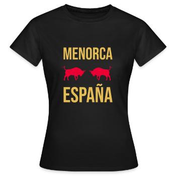 Minorque España Tauromachie Souvenir Minorque - T-shirt Femme - noir - Devant - AI Model Female 172 dark (172cm)