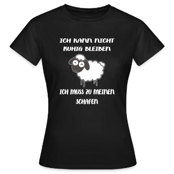 Schafe lustiger Spruch Bauer Landwirt Schaf Design - Frauen T-Shirt - Schwarz - Vorne - AI Model Female 172 dark (172cm)