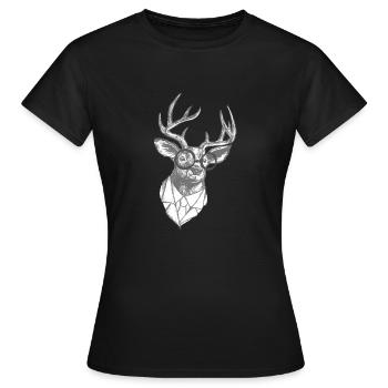 Homme d'affaires de bureau de Noël Rudolf Rudolf - T-shirt Femme - noir - Devant - AI Model Female 172 dark (172cm)