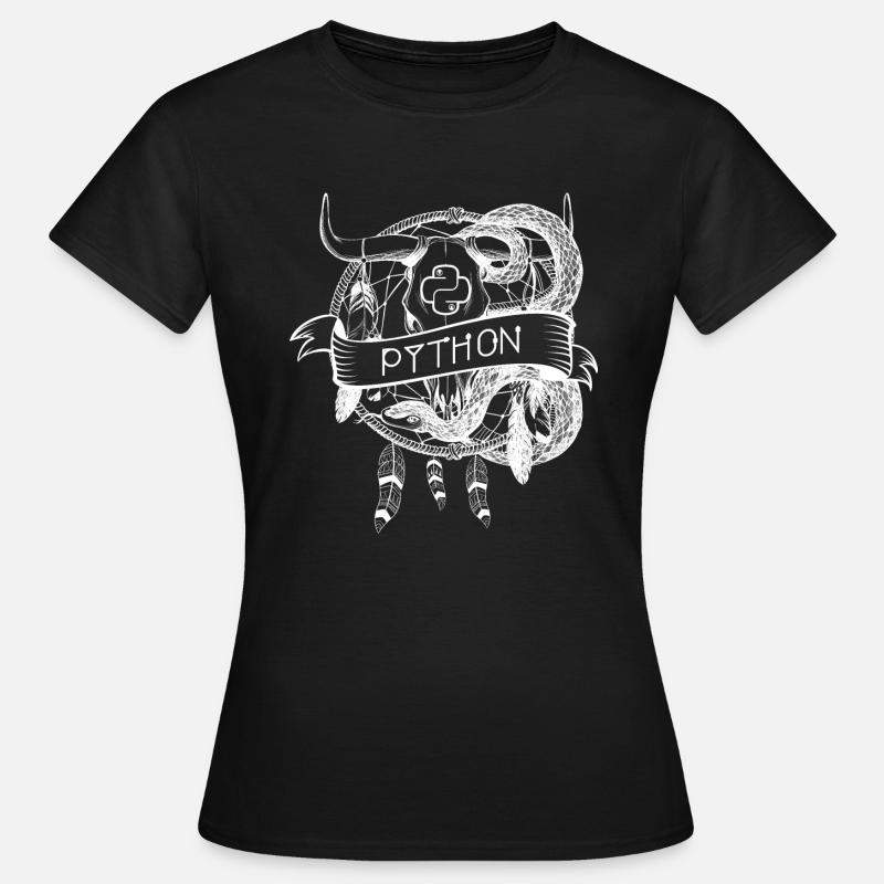 technologie de langage de programmation python - T-shirt Femme - noir