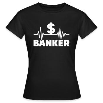 Banquier - T-shirt Femme - noir - Devant - AI Model Female 172 dark (172cm)
