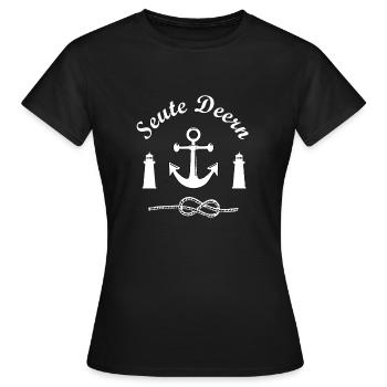 Seute Deern I fille douce en bas allemand - T-shirt Femme - noir - Devant - AI Model Female 172 dark (172cm)