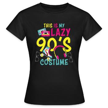 90er Jahre Neunziger Mottoparty Retro - Frauen T-Shirt - Schwarz - Vorne - AI Model Female 172 dark (172cm)
