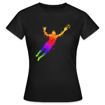 Gardien de but coloré Gardien de but De but de football - T-shirt Femme - noir - Devant - AI Model Female 172 dark (172cm)