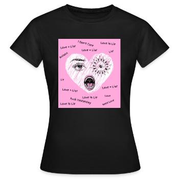L’amour est menteur - T-shirt Femme - noir - Devant - AI Model Female 172 dark (172cm)