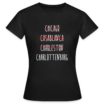 Charlottenburg Berlin Streichliste - Frauen T-Shirt - Schwarz - Vorne - AI Model Female 172 dark (172cm)