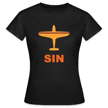 Singapore Airport - Spotter - Spotting - SIN - Women's T-Shirt - black - Front - AI Model Female 172 dark (172cm)