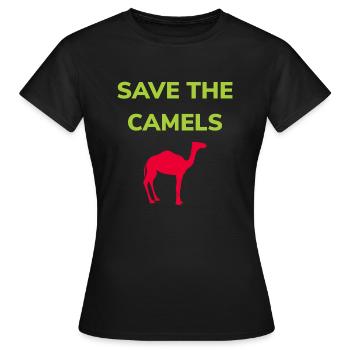 Animal rights activists give gifts - Women's T-Shirt - black - Front - AI Model Female 172 dark (172cm)