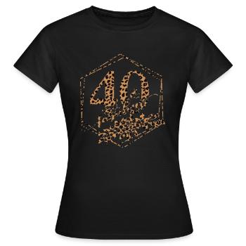 40 & Fabulous – Design imprimé léopard - Anniversaire - T-shirt Femme - noir - Devant - AI Model Female 172 dark (172cm)