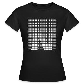 Lettre N, nom, la lettre N - T-shirt Femme - noir - Devant - AI Model Female 172 dark (172cm)