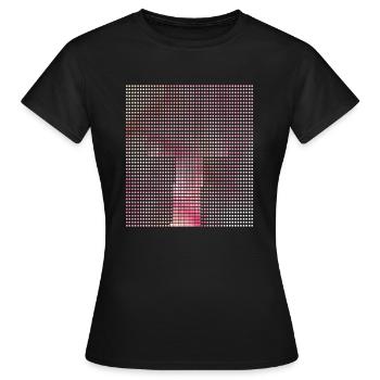 Lettre T - T-shirt Femme - noir - Devant - AI Model Female 172 dark (172cm)