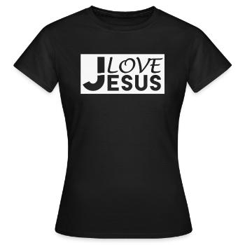 I LOVE JESUS. - Frauen T-Shirt - Schwarz - Vorne - AI Model Female 172 dark (172cm)