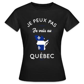 Je peux pas je vais au Québec - T-shirt Femme - noir - Devant - AI Model Female 172 dark (172cm)