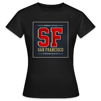 San Francisco - T-shirt Femme - noir - Devant - AI Model Female 172 dark (172cm)