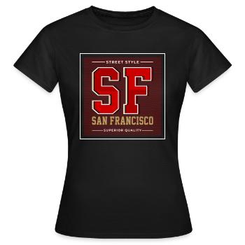 San Francisco - T-shirt Femme - noir - Devant - AI Model Female 172 dark (172cm)