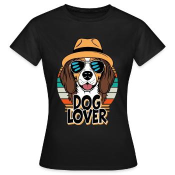 Amoureux des chiens Design rétro - T-shirt Femme - noir - Devant - AI Model Female 172 dark (172cm)