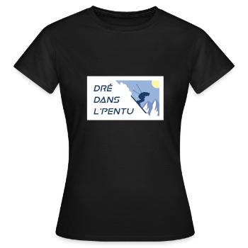 Dré Dans L'pentu - Droit dans la pente - T-shirt Femme - noir - Devant - AI Model Female 172 dark (172cm)