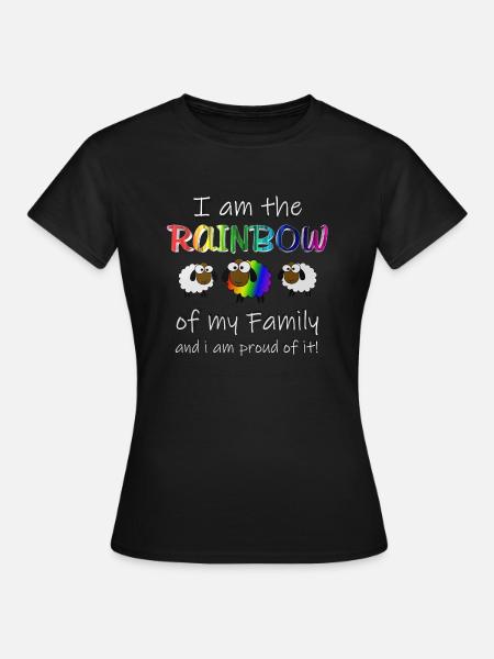 Rainbow Sheep - Frauen T-Shirt - Schwarz