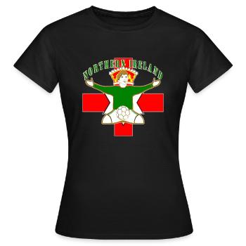 N.Ireland football goal celebration player design - Women's T-Shirt - black - Front - AI Model Female 172 dark (172cm)