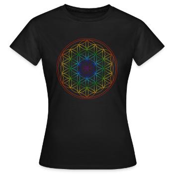 flower of Life - Women's T-Shirt - black - Front - AI Model Female 172 dark (172cm)