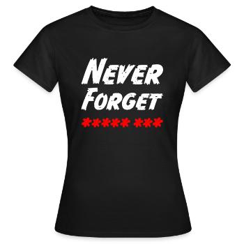 Anti Pis 8 Étoiles Jebać Pis Never Forget - T-shirt Femme - noir - Devant - AI Model Female 172 dark (172cm)