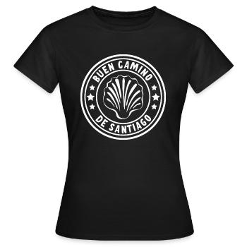 Buen Camino de Santiago de Compostela Jakobsweg - Women's T-Shirt - black - Front - AI Model Female 172 dark (172cm)